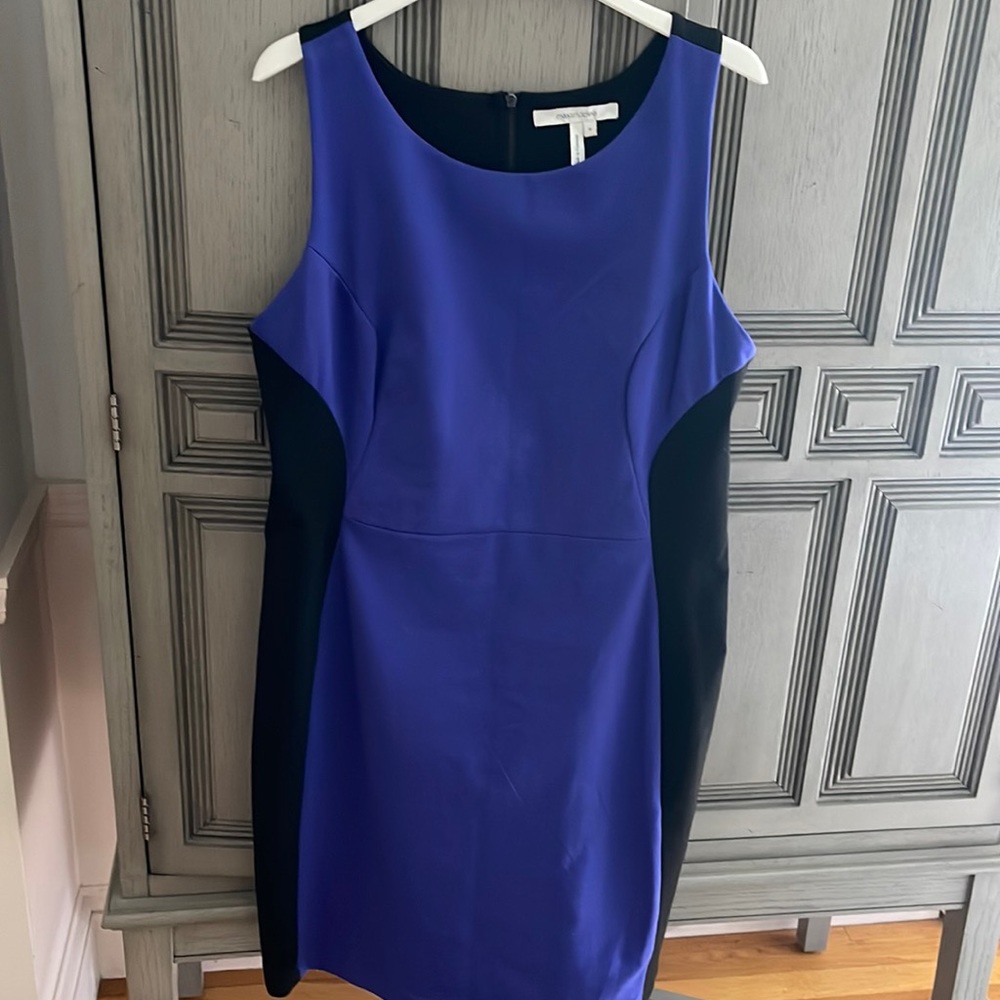 Used good condition size 14 max and Cleo blue and black dress
